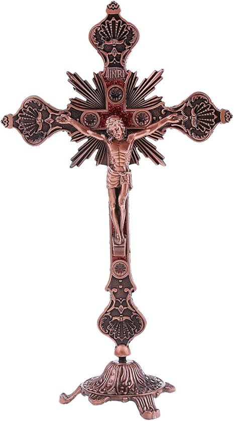 Amazon アイロン イエス キリスト像 十字架 置物 家 礼拝堂 装飾 全2選択 タイプ2 置物 オブジェ オンライン通販