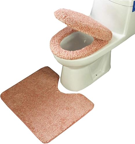 Amazon Ivyonly トイレ3点セット 洋式トイレ3点セット足元マット 便座カバー フタカバー 防寒吸水速乾 厚手 ふわふわ 柔らかく暖かい すべりにくい ピンク トイレマット タンクカバー ホーム キッチン オンライン通販