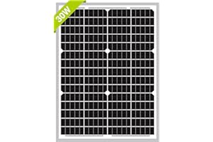 Newpowa 30W 24V Solar Panel High-Efficiency Monocrystalline 24V PV Module Designed for 24V Off Grid System, Charge Your 24V Battery of RV, Boat, Camper, Trailer, Gate Opener