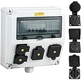 JINDOUZI RV Power Outlet Box, RV Power Outlet Panel with Breaker, with NEMA 14-50R、NEMA TT-30R、NEMA 5-20 RV Outlet Breaker Box, RV Outlet Box for RV Camper Trailer Motorhome Electric Car Generator