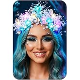 GORTIN Mermaid Crown and Tiara Light up Starfish Pearl Headband Bridal Headpiece Hair Accessories for Women