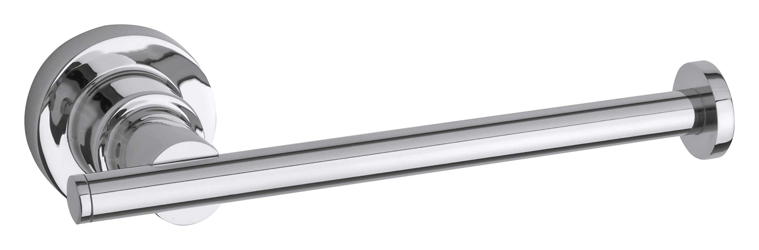 tesa LUUP Spare Toilet Paper Holder - No Drill Wall Mounted Toilet Roll Holder Made of Chrome-Plated Metal, Stainless - Waterproof - Includes Removable Glue Solution