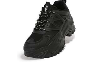 Niluber Chunky Sneakers for Women White Black Red Purple Platform Sneakers Comfortable Casual Lace Up Fashion Tennis Shoes