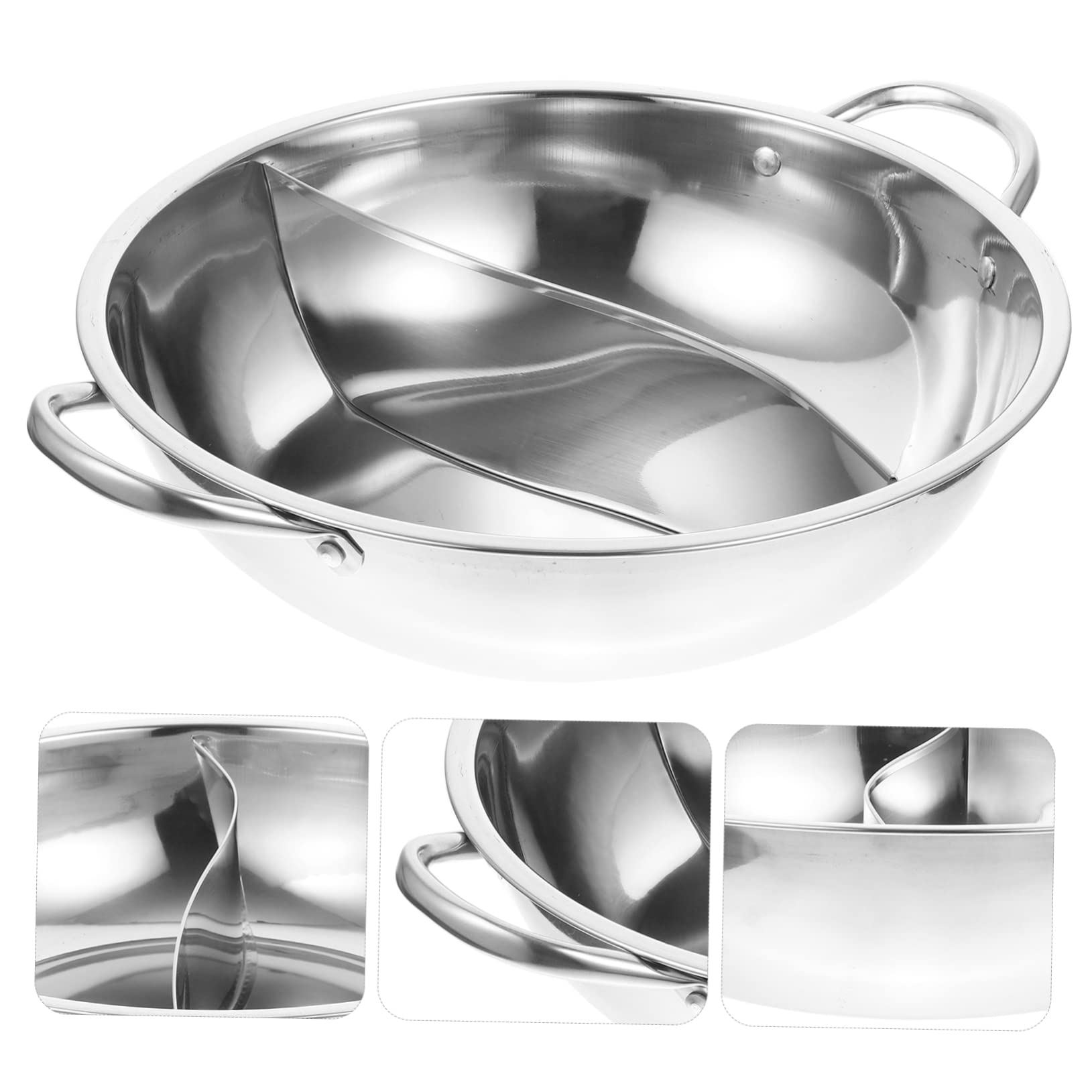 SHOWERORO Shabu Shabu Split Hot Pot Electric 304 Stainless Steel Double Flavor Hot Pot Cooker