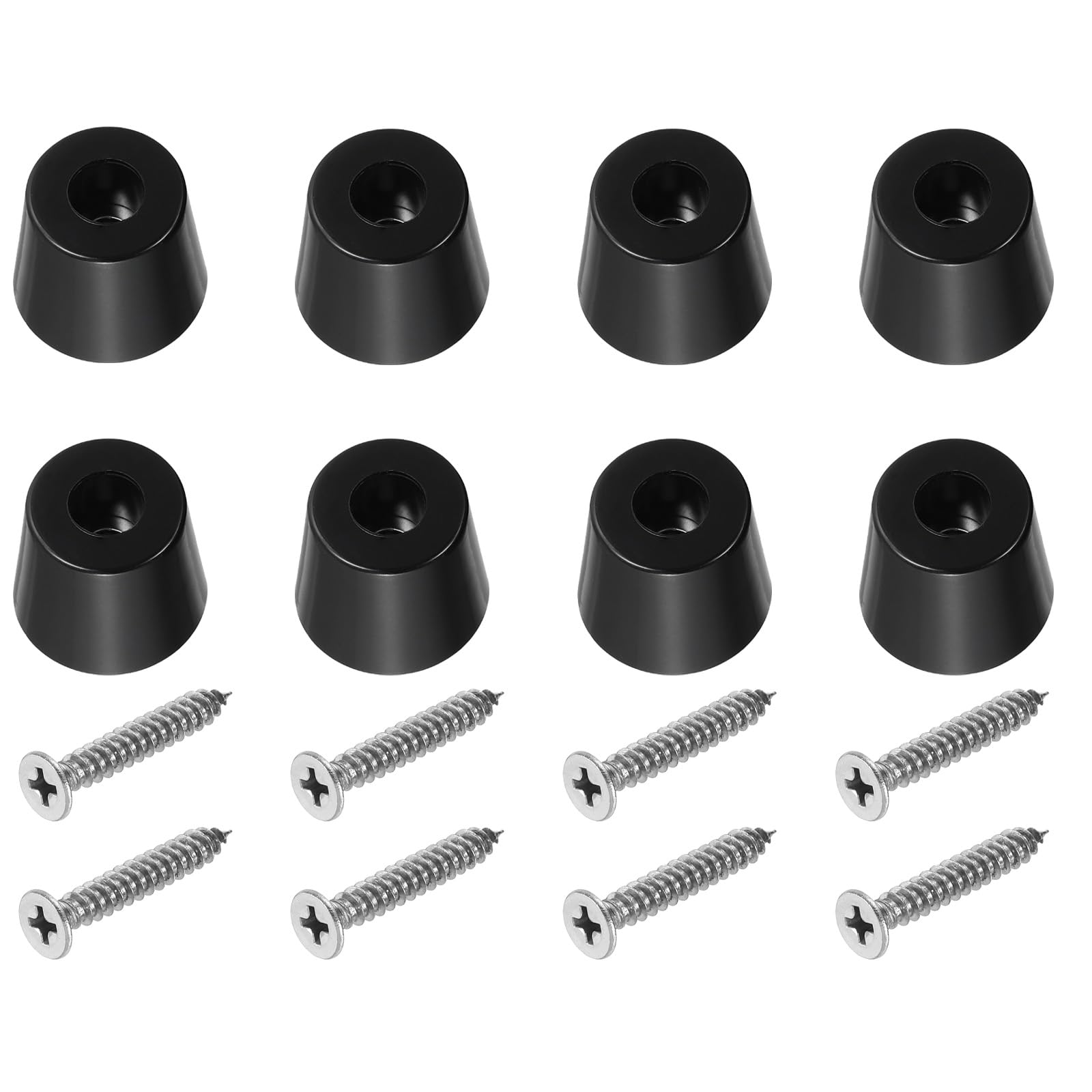 PATIKIL Cutting Board Feet, 8 Pack Round Rubber Feet Bumpers Non Slip Bumper Pads with Stainless Steel Screws for Furniture Chairs Desks Electronics (0.27"Wx0.98"H)
