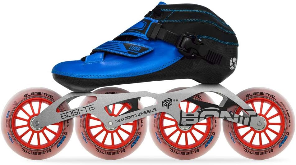 Bont Inline Skates | Inline Speed Skating Racing | Luna Skate Boot + 2PF 6061 Frame + Elemental 110mm Wheels + ABEC5 Bearings | Vegan | Youth - Boys - Girls - Men - Women