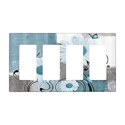 Flower Daisy Floral Teal Gray Abstract Quad Rocker