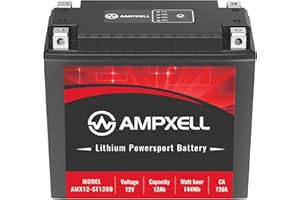 AMPXELL YTX20L-BS Lithium Motorcycle Battery 12V 720A 12Ah Replacement ETX20L Powersport, Motorcycle, ATV, UTV, Scooter, 4 Wheeler and Generator Battery etc.