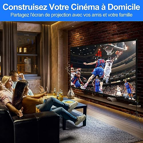 VISULAPEX 120" Projection Screen with Stand, 4K HD 16:9 Foldable Screen Projector on Stand, Tripod Screen with Portable Bag for Cinema Home Office Travel