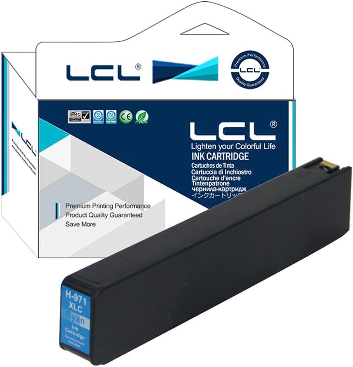 LCL 971XL High Yield Cyan Ink Cartridge Replacement for HP 971 971XL CN622AE CN626AE Replacement for HP Officejet Pro X451DN X451DW X476DN X476DW X551DW X576DW X576dn MFP (1-Pack)