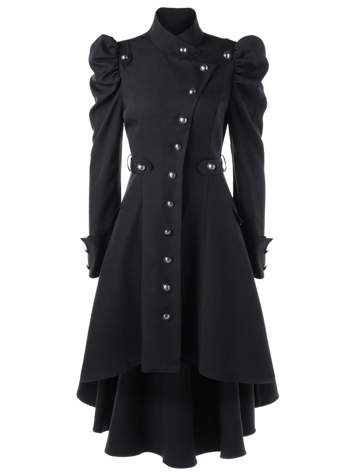 Nihsatin Vintage Womens Steampunk Victorian Swallow Tail Long Trench