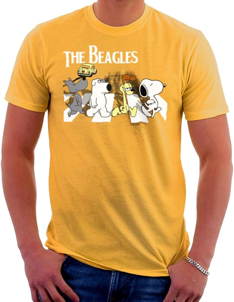 The Beagles Beatles Abbey Road Brian Snoopy Odie Men's TShirt Amazon