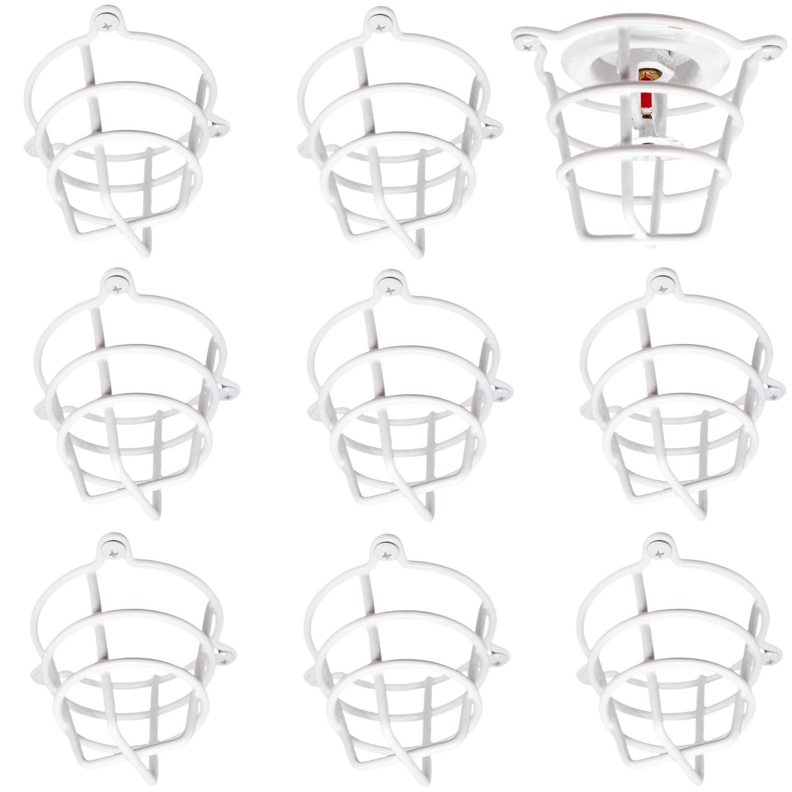 Photo 1 of (8 Pack) TunaMax White Fire Sprinkler Head Cage Guard for Both 1/2" & 3/4" Sprinkler Head for Protecting Flush Mount & Side Wall & Semi - Recessed Sprinkler Head Cover