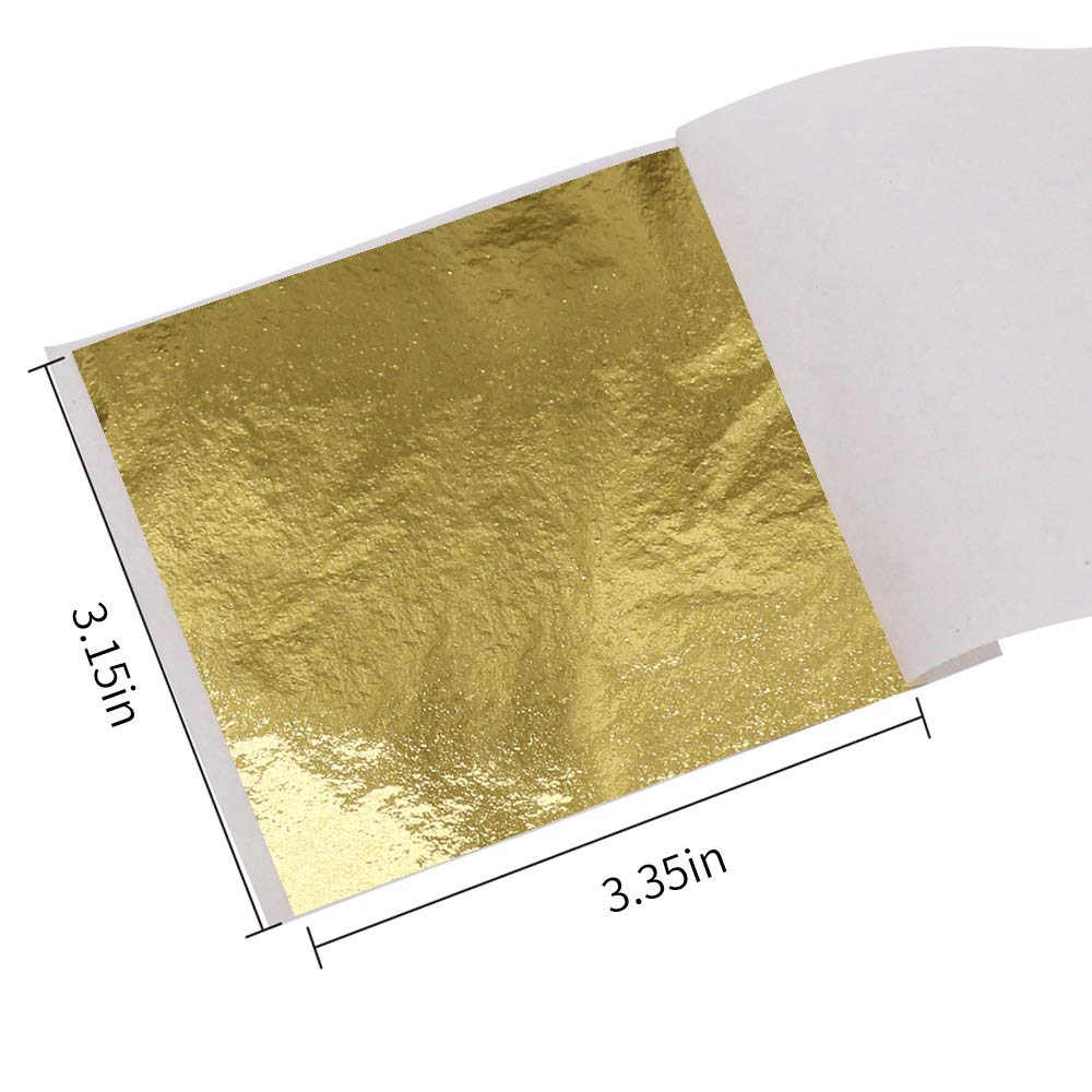 KINNO 12 Colors Imitation Gold Leaf Sheets Multi-Color Gold Leaf Paper - 600 Pieces for Arts Decoration, DIY Crafts, Furniture, Nails, Paintings 3.15 by 3.35 Inches