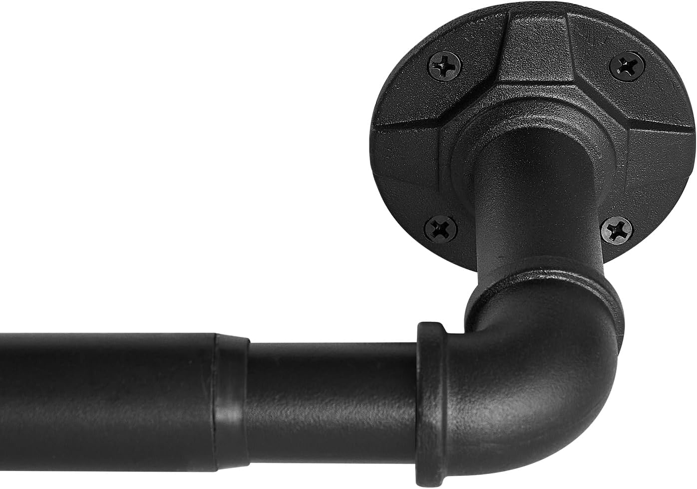 Window Treatment Hardware - 1 Inch Industrial Curtain Rods for Windows 48 to 84 Inches, Blackout Wrap Around Curtain Rod, for Indoor and Outdoor, 65 to 105 Inches, Black