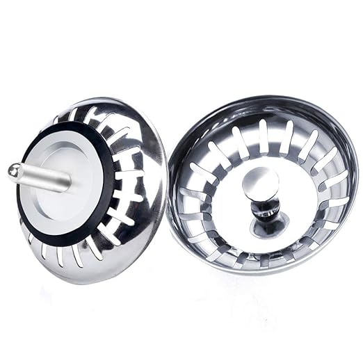LBTrading Sink Plug Hole Strainer, 2PCS 80mm Stainless Steel Sink