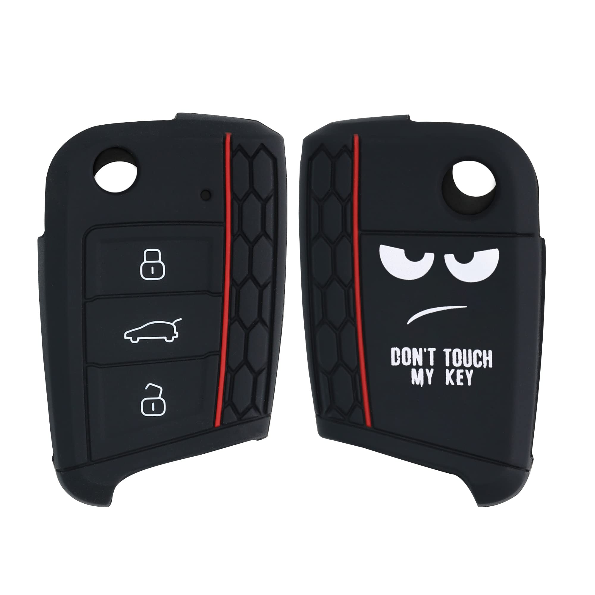 kwmobile Silicone Key Fob Cover Compatible with VW Golf 7 MK7 3 Button Car Key
