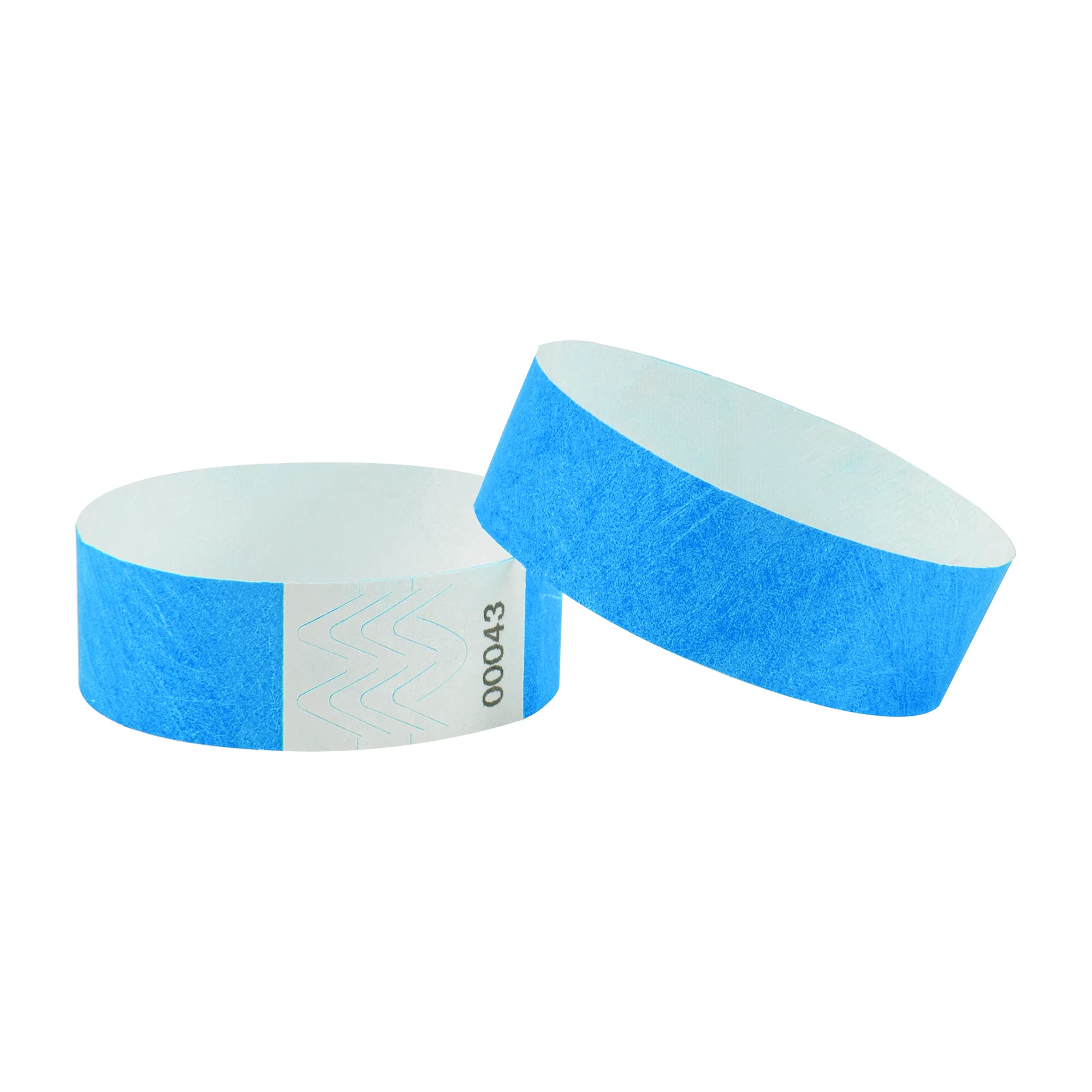 L LIKED 500 Pcs Event Wristbands Printable Paper Wristbands Festival Wristbands for Events Paper Bracelets Wrist Bands for Parties, Security, Nightclubs, Waterparks (Fluorescent Blue)