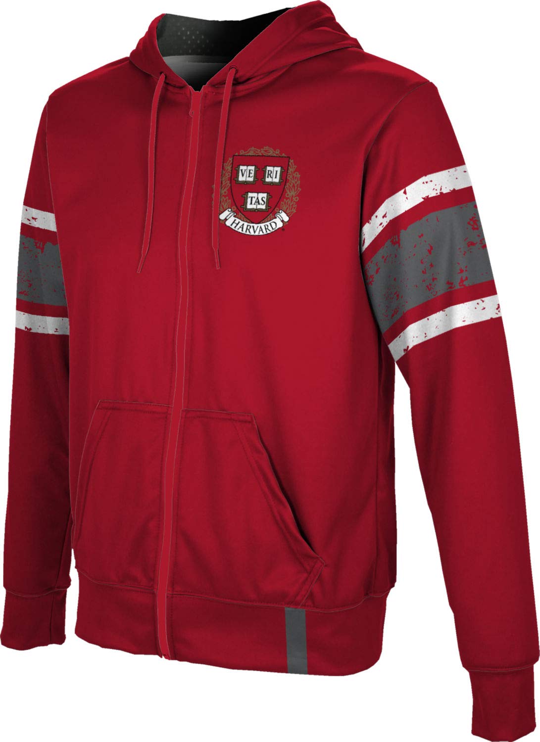 Harvard University Men's Zipper Hoodie, School Spirit Sweatshirt (End Zone)