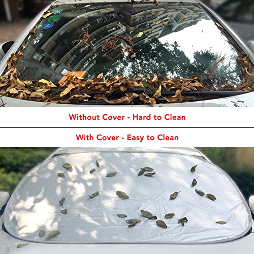 LykusSource Car Windshield Cover, Snow Cover, Sun Shades, Protect Against Snow, Ice, Frost, Fallen Leaves and Others, Quick Setup and Fold within 5 Seconds, 58 x 43 inch