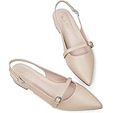 Elisabet Tang Women Slingback Flats with Rhinestone Pointed Toe Flats for Women Dressy Shoes