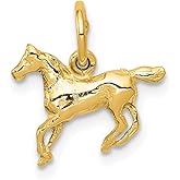 The Black Bow 14k Yellow Gold Mini Polished Horse Charm