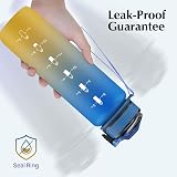 EYQ 1L Water Bottle with Straw Time Marker Tritan BPA-Free Leak-Proof view 5