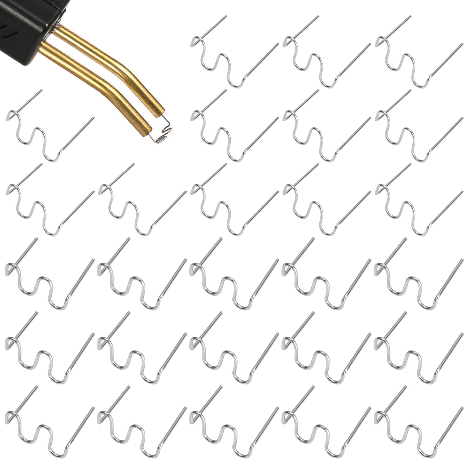 Photo 1 of JMIATRY 2000 PCS Plastic Welding Hot Staples Stainless Steel 0.8mm 0.6mm Plastic Welder Staples Wave Shape Repair Kit for Plastics Welder Machine Car Bumper Dashboard Lamp Holder Repair