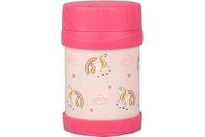 Bentology Stainless Steel Insulated Lunch 13 oz Thermos for Kids – Large Leak-Proof Storage Jar Container for Hot & Cold Food, Soups, Liquids - BPA Free - Fits Most Lunch Boxes and Bags - Unicorn