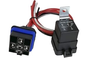 HYXUAN 60/80 Amp 12V Waterproof Automotive Relay with Pigtail，5Pin Heavy Duty 12 AWG Copper Wires Marine Relays