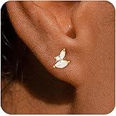 ZHESHY 14K Gold Stud Earrings for Women Hypoallergenic 925 Sterling Silver Post Cartilage Climber Earring Dainty Pearl Star Earrings Flower Diamond CZ Earrings Stud Gold Jewelry