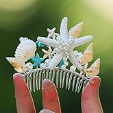 Yean Starfish Hair Clip Seashell Mermaid Crown Comb Sea Shell Hair Accessories for Girls