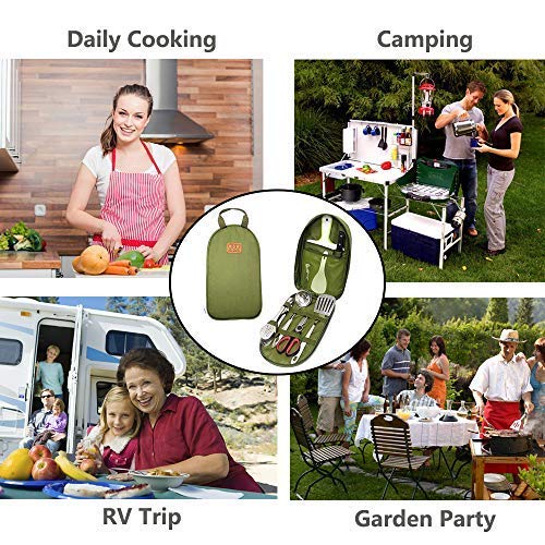 Camp Kitchen Utensil Organizer Travel Set Portable BBQ Camping Cookware