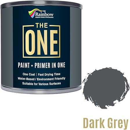 Une Peinture, un manteau, Multi Surface Peinture pour bois, métal,  plastique, intérieur, extérieur, gris foncé, brillant, 1 litre: Amazon.fr:  Bricolage