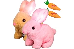 LKUJIOP Bunby - My Realistic Bunny Toy Vitality Bliss Bunny, Bunbi Realistic Bunny, Vitality Blissmart Realistic Bliss Stuffed Bunny, Realistic Bunny Toys That Moves for Kids with Sounds Movements (2*c)