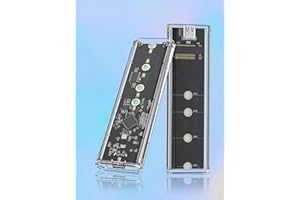 M.2 NVMe SSD Enclosure Transparent, Tool Free Hard Drive case, USB 3.1 Gen 2 10Gbps Transparent Enclosure Adapter for M.2 Pcl