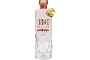 THINK DISTRIBUTORS USKO Nordic Berries Non Alcoholic Vodka, 0.0% ABV Non Alcoholic Spirits With a Natural Sweetness and Tart Finish - Halal, Low Sugar, Vegan and Gluten-Free, Part of the Spirits of Virtue Range (700ml)
