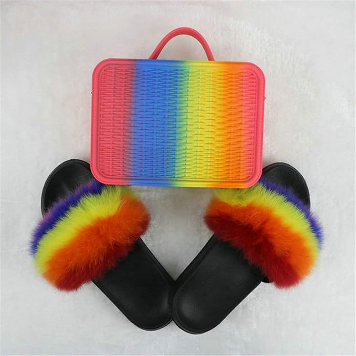 furry rainbow slides
