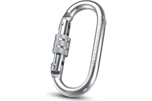 XTEK Climbing Carabiner Clip – UIAA Certified 25 kN 5620 LB, Large Heavy Duty Carabiners for Climbing: Oval-Shape, Screw Locking Steel Caribeener Clips, Hammocks, Hiking, Camping – Durable & Tested