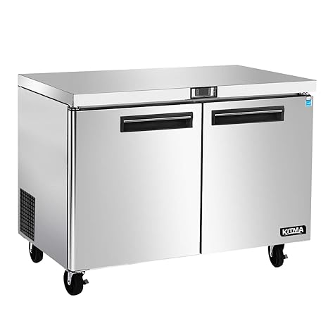 13 8 Cu Ft Undercounter Commercial Refrigerator Kitma 48 Inches 2 Solid Doors Fridge Stainless Steel Refrigeration Equipment For Restaurant 33 45 Amazon In Home Kitchen