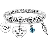 Gevody Dad Memorial Gift for Daughter Bracelet Sympathy Gifts for Loss of Father Daddy Bereavement Condolence Bracelet for Loss of Dad Sympathy Presents for Daughter Daddy Remembrance Stretch Jewelry