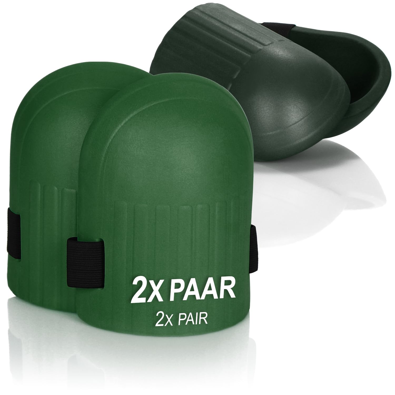 com-four® 2 pairs of knee pads for gardening - knee pads for laying floors - knee pads for tiling work - joint pads (02 pair of knee pads - anthracite/green)