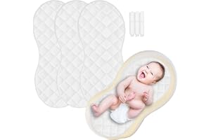 SUNTUE Changing Pad Liner,Peanut Shape Changing Pad Cover,Waterproof,Washable,Thicker and Non-Slip,Chaning Pad Liners -White 