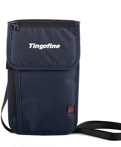 Amazon Co Jp 軽量 ネックストラップ付 パスポートケース スキミング防止 斜め掛け セキュリティケース 紙幣 航空券 ポーチ カードバッグ ブルー スポーツ アウトドア