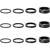 Azarxis 12 PCS Bicycle Headset Spacer Bike Handlebar Stem Spacers Threadless Aluminum Alloy Headset Fork Washer Set Fit 1 1/8