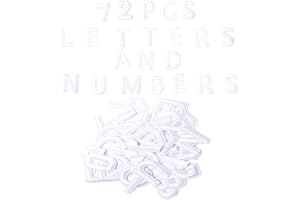 Harsgs 72 PCS Iron on Letters Numbers Patches, Embroidered Patches Letters A-Z Numbers 0-9 Applique for Clothes, Dress, Hat, Jeans, DIY Accessories, White