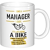 MAGYMTD Funny Manager coffee Mug - Being A Manager Is Easy It's Like Riding A Bike ，Manager Coffee Mug ，Cups for colleagues and friends - 11 oz Novelty Mug