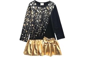 VIKITA Toddler Girls Dresses Winter Long Sleeve Girl Casual Clohtes for Kids 2-12 Years Xmas Gift