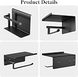 susswiff Black Stainless Steel Toilet Roll Holder with Shelf, Rustproof view 8