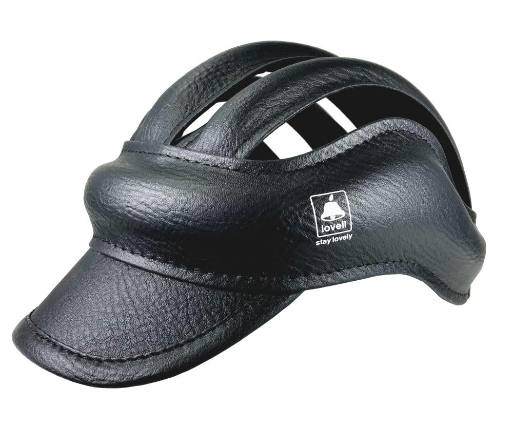 Label: Bicycle Head Protector, Headgear, Size S - M (20.5 - 24.8 inches (52 - 63 cm), Leather, Leather Style, Magnetic Buckle, Lightweight